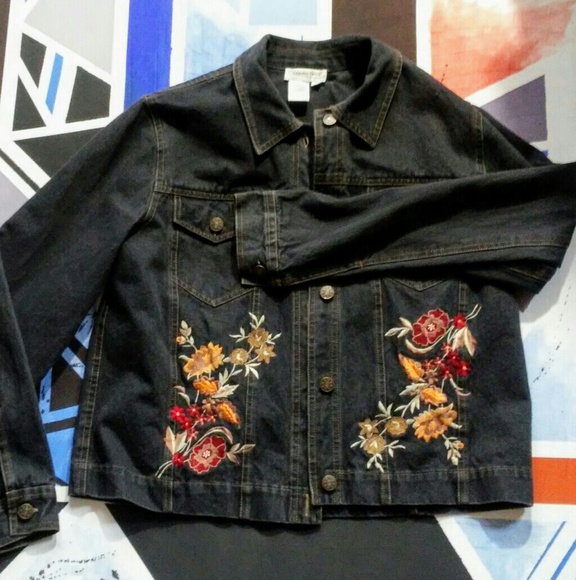 Coldwater Creek Jackets & Blazers - Embroidered Denim Jacket